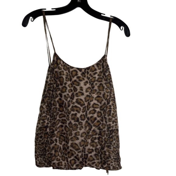 Helmut Lang Silk Overlay Tank Top Tie Side Leopard Print Sz Small NWT Orig $320 - Picture 7 of 14